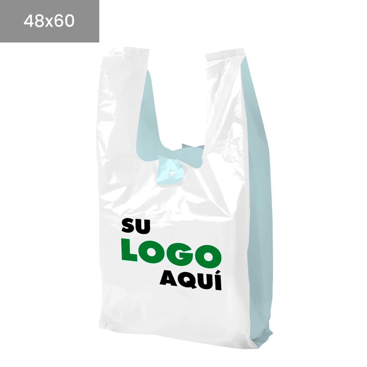 Bolsas personalizadas de plástico tipo camiseta de 48x60 cm